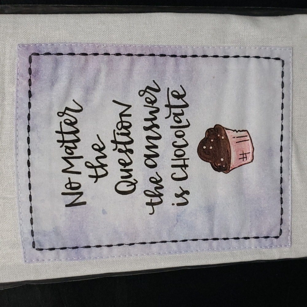 Brownlow Gifts "the answer is chocolate"  Pink Ruffled Trim 100% Cott…